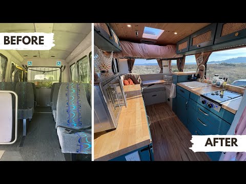 Microsoft Shuttle Bus Transformation Into Tiny Home Full Timelapse