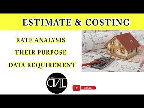 Rate Analysis || Their Purposes || Data Requirement || (QSC) - [HINDI]