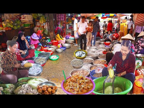 Cambodian Fresh Market Food @ Kampot Province & Phnom Penh City - Seafood, Breakfast, & More