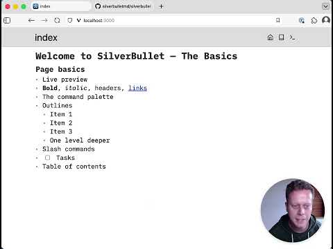 Welcome to SilverBullet part 1: Basic Markdown and Outlines