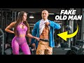 FAKE OLD MAN AT THE GYM PRANK!