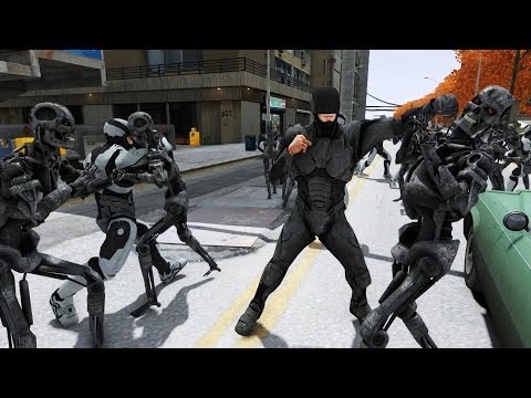 ROBOCOP VS TERMINATOR - EPIC BATTLE - Grand Theft Auto Video