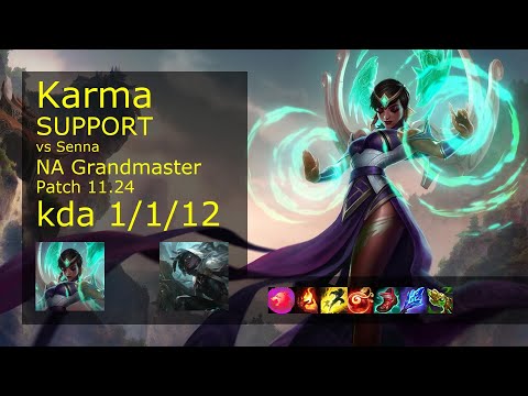 Karma Support vs Senna - NA 1/1/12 Patch 11.24 Gameplay