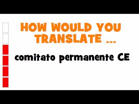 ITALIAN TRANSLATION QUIZ = comitato permanente CE