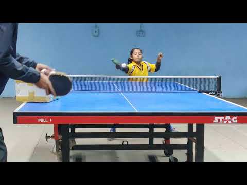 Table Tennis multiball training 8 year old komal