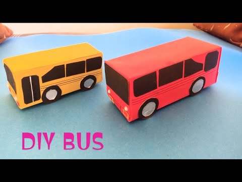 How to Make Mini Bus | DIY Homemade Bus From Waste Box / Origami paper Craft for School /