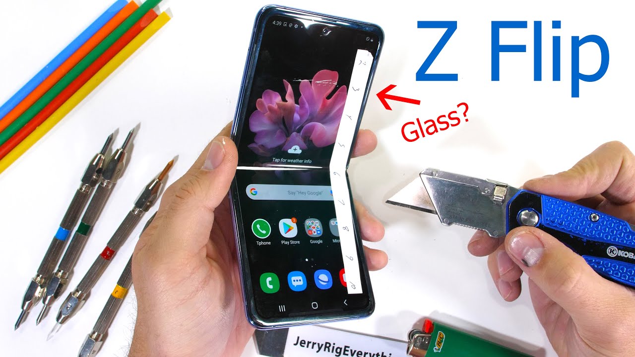 Samsung Galaxy Z Flip Durability Test â€“ Fake Folding Glass?! - YouTube