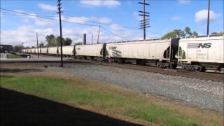preview picture of video 'NS SD40 2 With 73 Cars! Fostoria Ohio By Jim Gray'