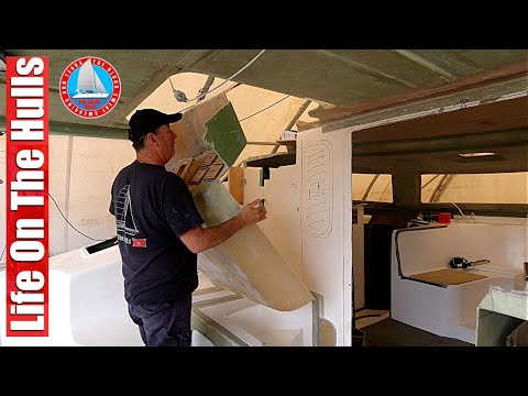Wiring Routes and Holding Tank Install - Cruising Catamaran Build Ep249