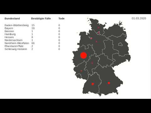 Entwicklung Coronavirus Deutschland - Karte 28.01. - 01.03.2020