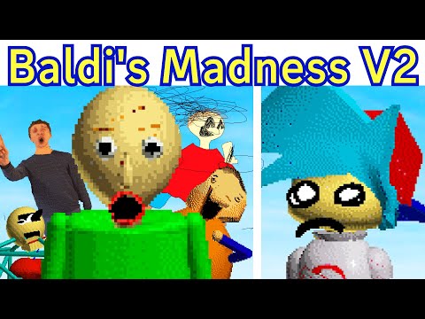 FNF BALDI'S BASIC MADNESS V2 (Vs Baldi, Principle, Bully, Playtime, Sweep, 1stPrize) - Rough Escape