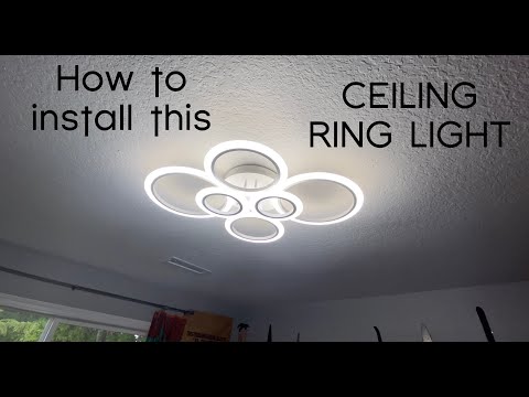 ★★★★★Vander LED Light Installation & Tutorial Ring 72W LED Ceiling Lamp 6400LM White 6 Rings 3 color