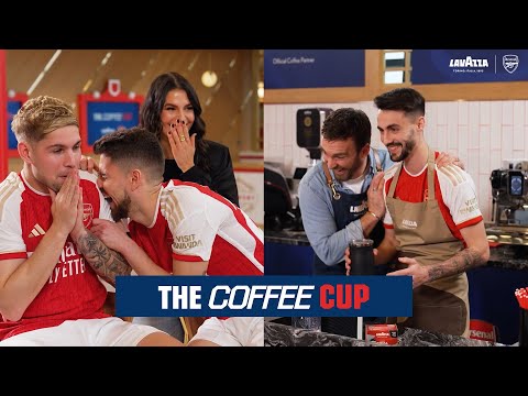 WHAT WAS THAT?! ???? | Jorginho, Smith Rowe and Vieira take on the Lavazza Coffee Cup challenge!