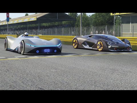 Mercedes-Benz Vision EQ Silver Arrow Concept vs Lamborghini Terzo Millennio at Monza Full Course