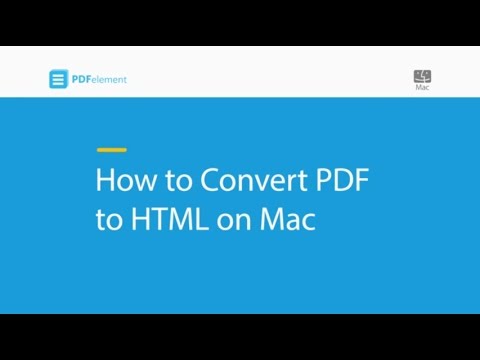 How to Convert PDF to HTML on Mac (compatible with...