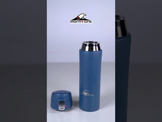 Vídeo relacionado con Mont-Clair H2O Botella Agua Acero Inoxidable - Botella Isotermica Termica sin BPA, 12h de Bebida Caliente y 24h de Bebida Fría, Termo agua con pared Doble Aislamiento, 1L - Nera