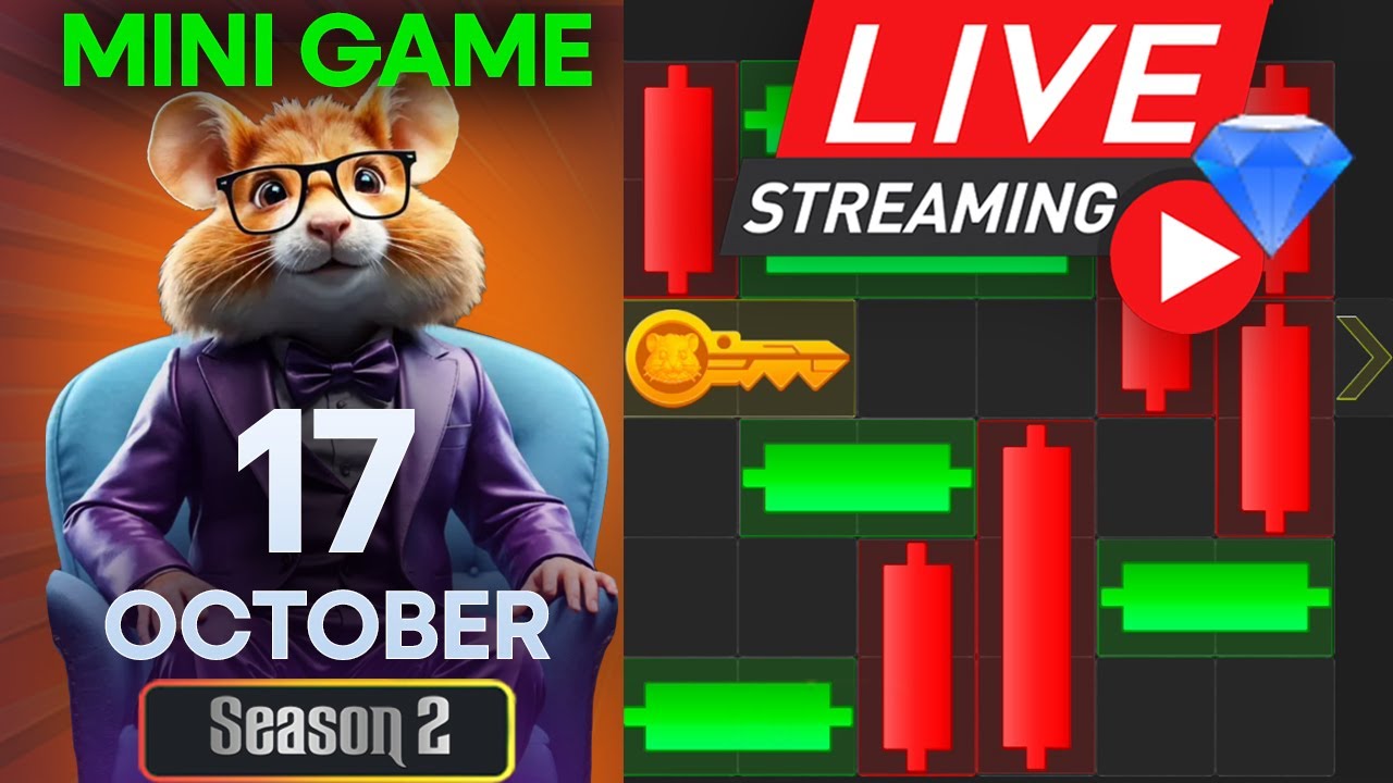 17 October Hamster Kombat Mini game Puzzle Today (Solved) 🔴Live | #livestream #hamstercombat