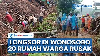 Diguyur Hujan Deras & Angin, 20 Rumah Warga Rusak hingga Longsor Lumpuhkan Jalan di Wonosobo