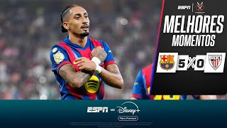 RAPHINHA BRILHA EM GOLEADA ABSURDA DO BARCELONA CONTRA O BILBAO NA SUPERCOPA | MELHORES MOMENTOS