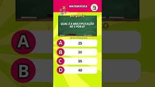 Quiz de Matemática com perguntas e respostas | #quiz #quizz #matematica #matemática #quizzes