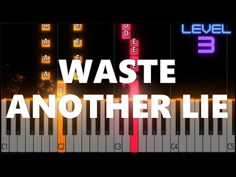 Waste Another Lie - Wellmess - INTERMEDIATE Piano Tutorial