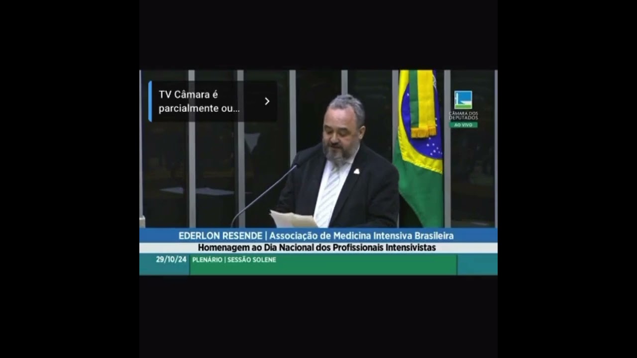 Homenagem ao Intensivista no Plenário da Câmara dos Deputados | Pronunciamento Dr. Ederlon Rezende