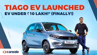 Tata Tiago EV launched - An EV with 315km of range for under Rs 10 lakh!* - Video