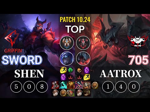 GRF Sword Shen vs JDG 705 Aatrox Top - KR Patch 10.24
