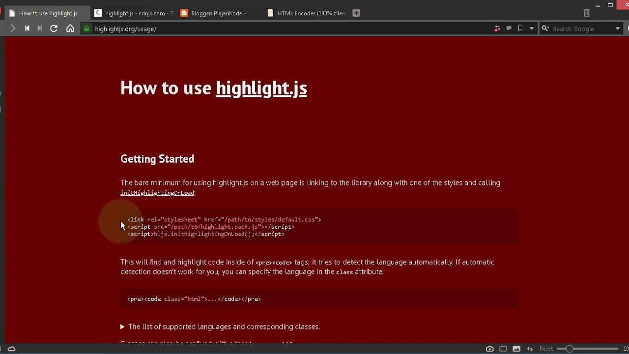 Membuat Syntax Highlighter Pada Blog Menggunakan Highlight.js