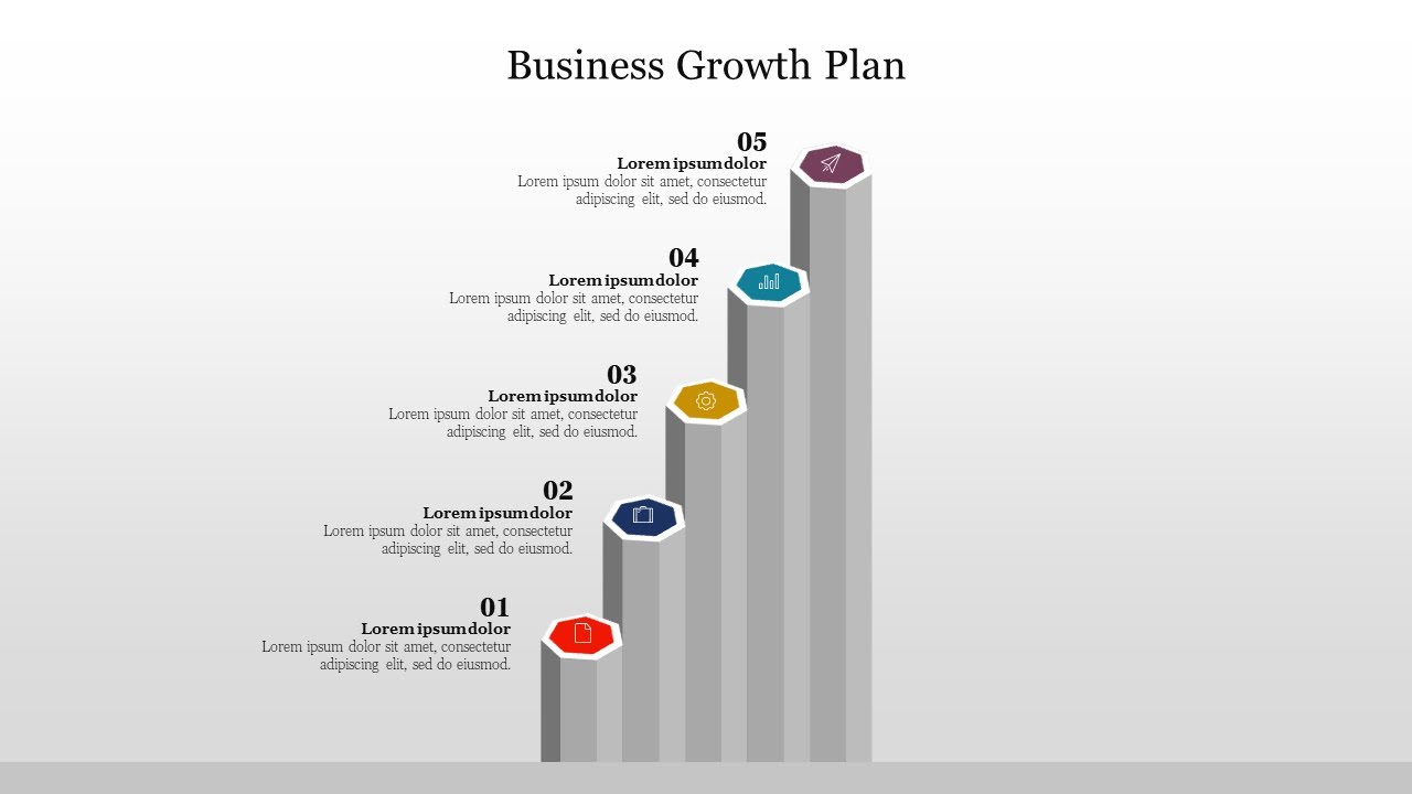 How can I present my business growth plan in a clear and compelling way using PowerPoint?
