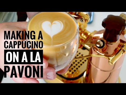 Making a Cappucino on the La Pavoni PB-16 Proessional Lever Espresso Machine