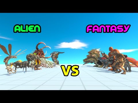 1 vs 1 Alien exotica vs fantasy animal revolt battle simulator