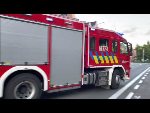 Tweede autopomp brandweer Ieper vertrokken naar brandinterventie.