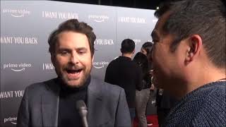 Jenny Slate and Charlie Day Red Carpet Interview at Amazon's I Want You Back Premiere Event video