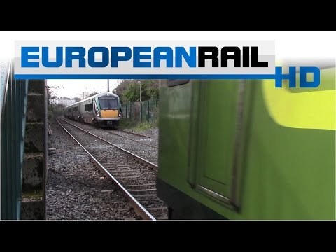 Iarnród Éireann Irish Rail 8100 EMU & 22000 DMU 22037 passes Dún Laoghaire