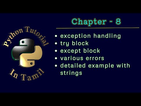 Python Tutorial Basics Chapter 8 Exception Handling In Python Tamil