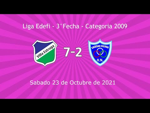 VILLA ESTRUGA VS SOCIEDAD ITALIANA * CAT.2009 * 3°FECHA EDEFI *3 GOLES DE SANTI * RESUMEN * 23/10/21