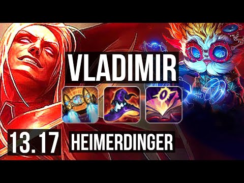 VLADIMIR vs HEIMERDINGER (MID) | 13/1/7, Legendary, 600+ games, 800K mastery | NA Diamond | 13.17