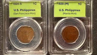 U.S. Philippines 1 Centavo Coins:  1903-1944, Spanish American War, Manila Mint and World War II