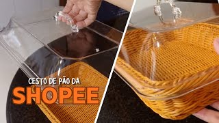 CESTA DE PÃES COM TAMPA ACRÍLICA SHOPEE #shopee #achadinhos 