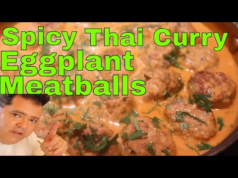 Spicy Thai Curry Eggplant Meatballs