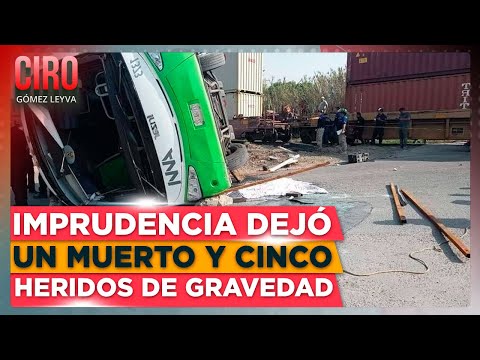 Tren arrolla a autobús de pasajeros que quiso ganarle el paso en Hidalgo | Ciro