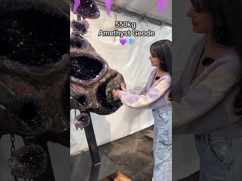 550kg Amethyst Geode with opening chambers!! 💜 - from Uruguay! 🇺🇾 #amethyst #crystals #gemshow