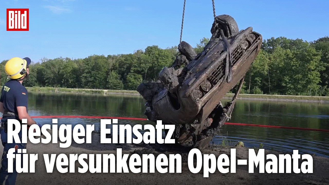 THW, Feuerwehr und DRK rücken an: Angler entdeckt Opel Manta auf Donau-Grund