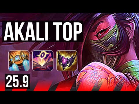 AKALI vs IRELIA (TOP) | 9 solo kills, Legendary | KR Grandmaster | 25.9