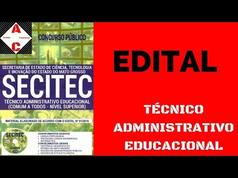 Edital e Apostila - Concurso SECITEC 2018 - Técnico Administrativo Educacional - Nível Superior