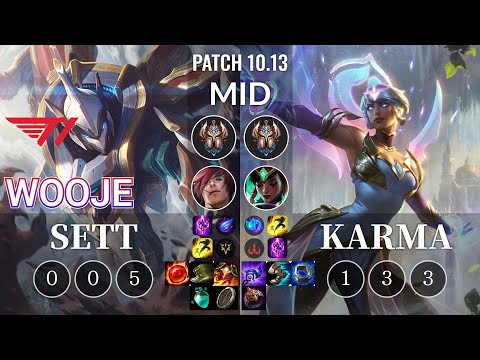 T1 Wooje Sett vs Karma Mid - KR Patch 10.13