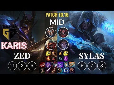GEN Karis Zed vs Sylas Mid - KR Patch 10.16