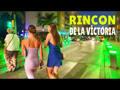 Rincon de la Victoria After Dark 😈 Costa del Sol City near Malaga [4K 60FPS] Spain Walking Tour