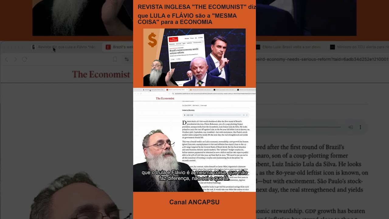 REVISTA INGLESA "THE ECOMUNIST" diz que LULA e FLÁVIO são a "MESMA COISA" para a